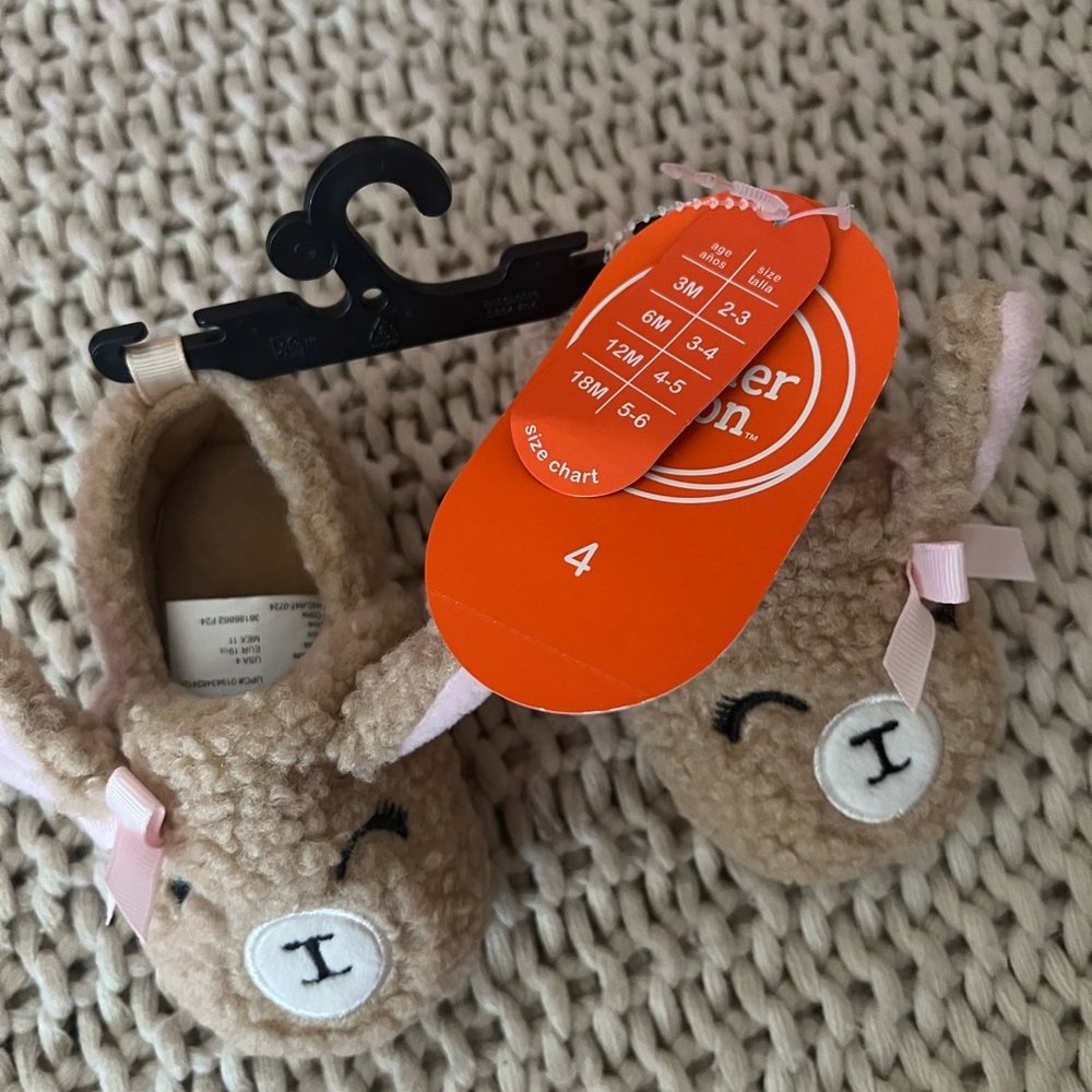 Carter's Tan and Pink Bunny Kids Shoes - Picture 2 of 5